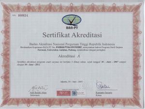 sertifikat akreditasi PSSF 2007-2012.